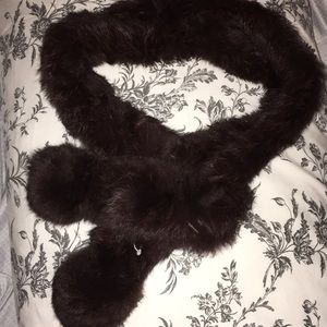 Rabbit brown fur scarf
